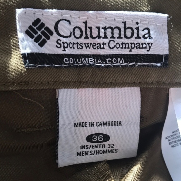 Columbia mens tan brown hiking work pants sz 36 - Picture 9 of 11